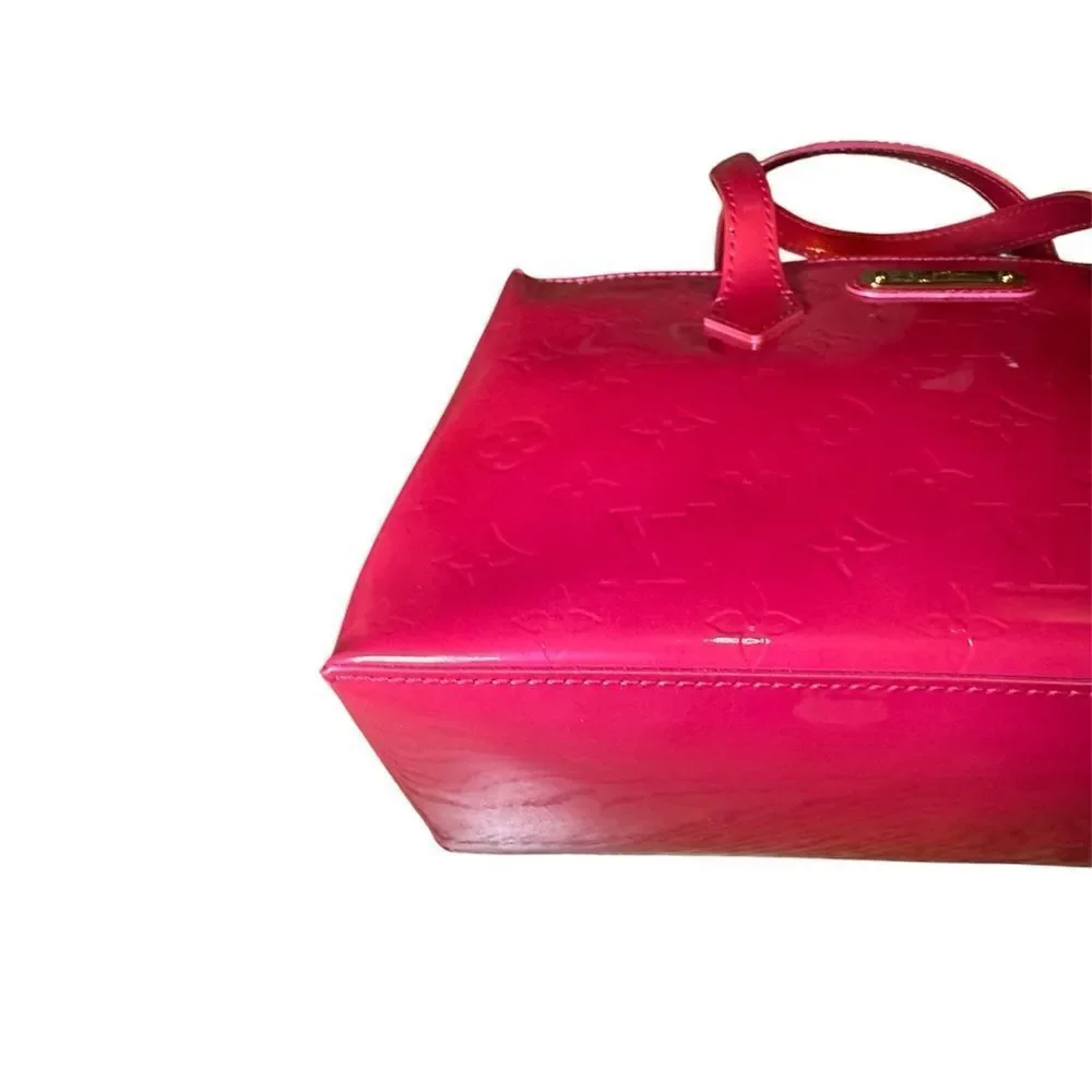 LOUIS VUITTON Rose Pop Vernis LV Monogram Leather Wishire PM Bag Auth RARE Ex+++